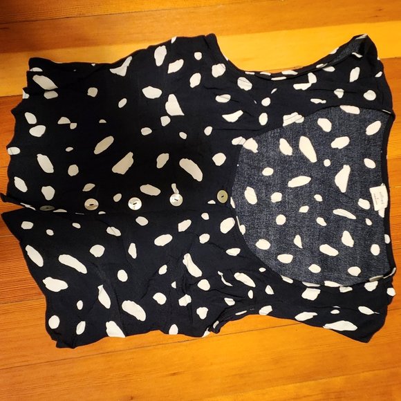 Aritzia Black and White Polka Dot Blouse - Picture 1 of 6